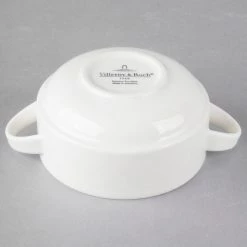 Villeroy & Boch 16-2238-2513 Bella 9 Oz. White Porcelain Stackable Soup Cup With Handles - 6/Case -Rak Porcelain shop 1422415