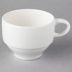 Villeroy & Boch 16-3356-1271 Sedona 7.5 Oz. White Porcelain Stackable Cup - 6/Case -Rak Porcelain shop 1423332