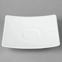 Schonwald 9137018 Fine Dining 6 1/2" Square Continental White Porcelain Saucer - 6/Case -Rak Porcelain shop 1424262