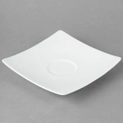 Schonwald 9137018 Fine Dining 6 1/2" Square Continental White Porcelain Saucer - 6/Case -Rak Porcelain shop 1424263
