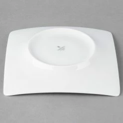 Schonwald 9137018 Fine Dining 6 1/2" Square Continental White Porcelain Saucer - 6/Case -Rak Porcelain shop 1424266