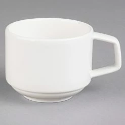 Villeroy & Boch 16-4004-1271 Affinity 7.5 Oz. White Porcelain Stackable Cup - 6/Case -Rak Porcelain shop 1425706