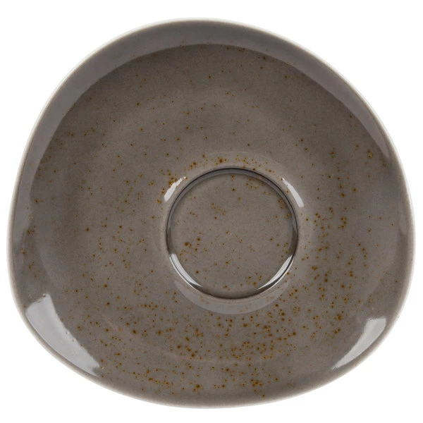 Schonwald 9386918-63044 Pottery 6 1/8" Unique Dark Gray Porcelain Saucer - 12/Case 2 Schonwald 9386918-63044 Pottery 6 1/8" Unique Dark Gray Porcelain Saucer - 12/Case - Image 2
