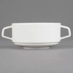 Villeroy & Boch 16-4004-2513 Affinity 11.5 Oz. White Porcelain Stackable Soup Cup With Handles - 6/Case -Rak Porcelain shop 1431487