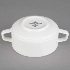 Villeroy & Boch 16-4004-2513 Affinity 11.5 Oz. White Porcelain Stackable Soup Cup With Handles - 6/Case -Rak Porcelain shop 1431488