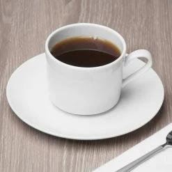 Schonwald 9136918 Fine Dining 6 1/4" Round Continental White Porcelain Saucer - 12/Case -Rak Porcelain shop 1435844