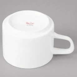 Bon Chef 1100004P Slanted Oval 8 Oz. White Porcelain Cup - 36/Case -Rak Porcelain shop 1448699