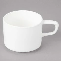 Bon Chef 1100004P Slanted Oval 8 Oz. White Porcelain Cup - 36/Case -Rak Porcelain shop 1448701