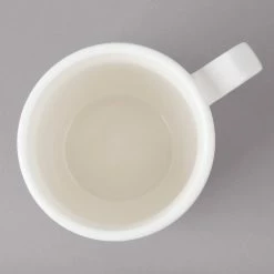 Bon Chef 1400002P Stacked Lines 8 Oz. White Porcelain Mug - 36/Case -Rak Porcelain shop 1448827