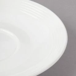 Bon Chef 1300004P Circles 6" White Porcelain Saucer - 36/Case -Rak Porcelain shop 1449626