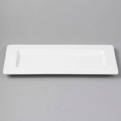 Bon Chef 5000016B Wide Rim 12" X 6" White Bone China Rectangular Plate - 12/Pack 7 Bon Chef 5000016B Wide Rim 12" X 6" White Bone China Rectangular Plate - 12/Pack -Rak Porcelain shop 1450092