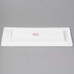 Bon Chef 5000016B Wide Rim 12" X 6" White Bone China Rectangular Plate - 12/Pack 8 Bon Chef 5000016B Wide Rim 12" X 6" White Bone China Rectangular Plate - 12/Pack -Rak Porcelain shop 1450093