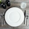 Bon Chef 5000015B Wide Rim 12" White Bone China Charger Plate - 12/Pack