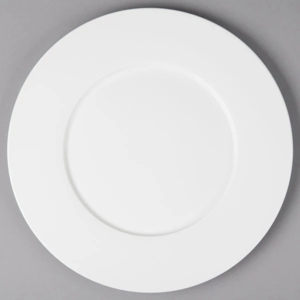 Bon Chef 5000015B Wide Rim 12" White Bone China Charger Plate - 12/Pack 2 Bon Chef 5000015B Wide Rim 12" White Bone China Charger Plate - 12/Pack - Image 2