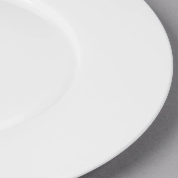 Bon Chef 5000015B Wide Rim 12" White Bone China Charger Plate - 12/Pack 4 Bon Chef 5000015B Wide Rim 12" White Bone China Charger Plate - 12/Pack - Image 4