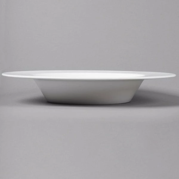 Bon Chef 5000013B Wide Rim 11 1/2" White Bone China Pasta Plate - 12/Pack 3 Bon Chef 5000013B Wide Rim 11 1/2" White Bone China Pasta Plate - 12/Pack - Image 3