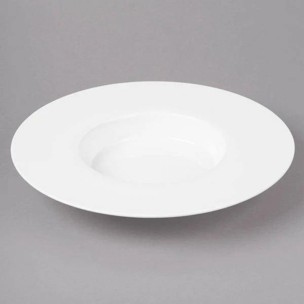 Bon Chef 5000012B Wide Rim 11" White Bone China Pasta Bowl - 12/Pack 2 Bon Chef 5000012B Wide Rim 11" White Bone China Pasta Bowl - 12/Pack - Image 2