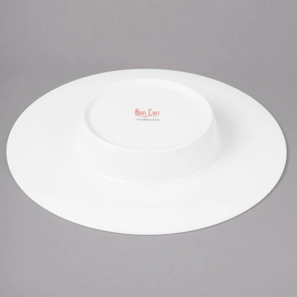 Bon Chef 5000012B Wide Rim 11" White Bone China Pasta Bowl - 12/Pack 5 Bon Chef 5000012B Wide Rim 11" White Bone China Pasta Bowl - 12/Pack - Image 5