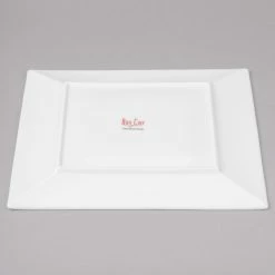 Bon Chef 5000009B Wide Rim 10 1/2" White Bone China Square Plate - 12/Pack -Rak Porcelain shop 1450161