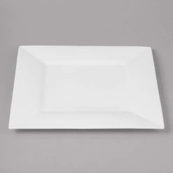Bon Chef 5000009B Wide Rim 10 1/2" White Bone China Square Plate - 12/Pack -Rak Porcelain shop 1450163