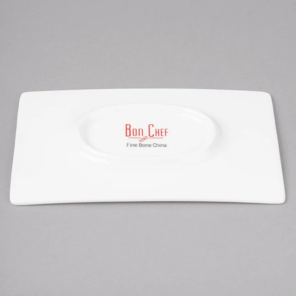 Bon Chef 5000002B Wide Rim 6" X 4" White Bone China Demi Saucer - 36/Case 4 Bon Chef 5000002B Wide Rim 6" X 4" White Bone China Demi Saucer - 36/Case - Image 4