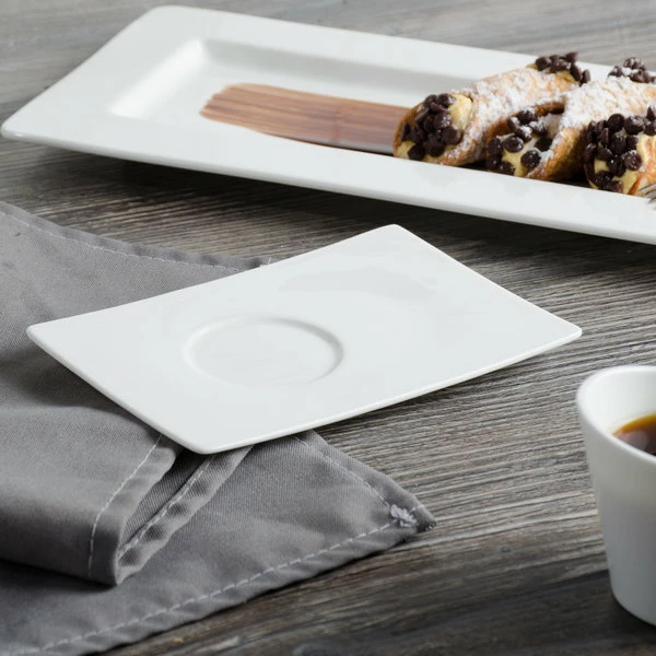 Bon Chef 5000002B Wide Rim 6" X 4" White Bone China Demi Saucer - 36/Case 6 Bon Chef 5000002B Wide Rim 6" X 4" White Bone China Demi Saucer - 36/Case - Image 6