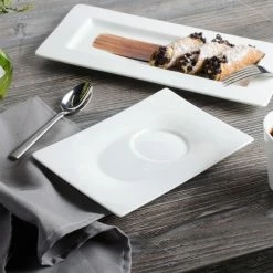 Bon Chef 5000003B Wide Rim 8 1/4" X 5 3/4" White Bone China Saucer - 36/Case