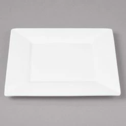 Bon Chef 5000004B Wide Rim 6" White Bone China Square Plate - 36/Case -Rak Porcelain shop 1450295
