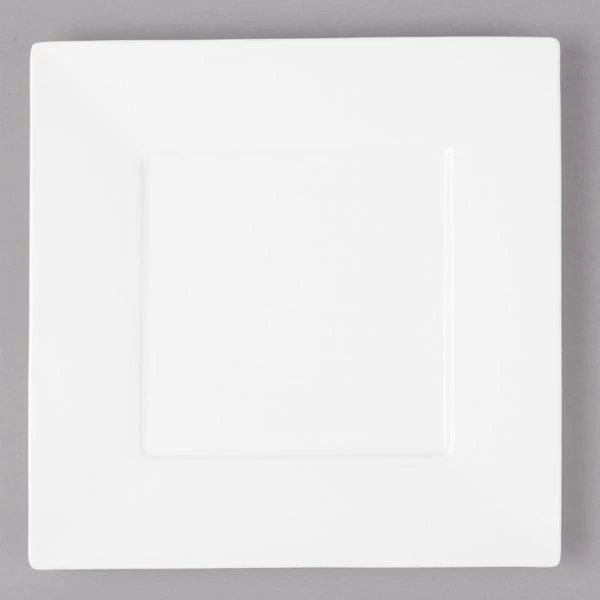 Bon Chef 5000005B Wide Rim 7 1/2" White Bone China Square Plate - 24/Case 2 Bon Chef 5000005B Wide Rim 7 1/2" White Bone China Square Plate - 24/Case - Image 2