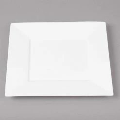 Bon Chef 5000005B Wide Rim 7 1/2" White Bone China Square Plate - 24/Case 8 Bon Chef 5000005B Wide Rim 7 1/2" White Bone China Square Plate - 24/Case -Rak Porcelain shop 1450325