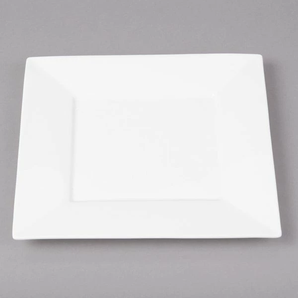 Bon Chef 5000005B Wide Rim 7 1/2" White Bone China Square Plate - 24/Case 3 Bon Chef 5000005B Wide Rim 7 1/2" White Bone China Square Plate - 24/Case - Image 3