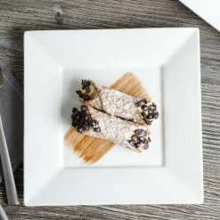 Bon Chef 5000005B Wide Rim 7 1/2" White Bone China Square Plate - 24/Case