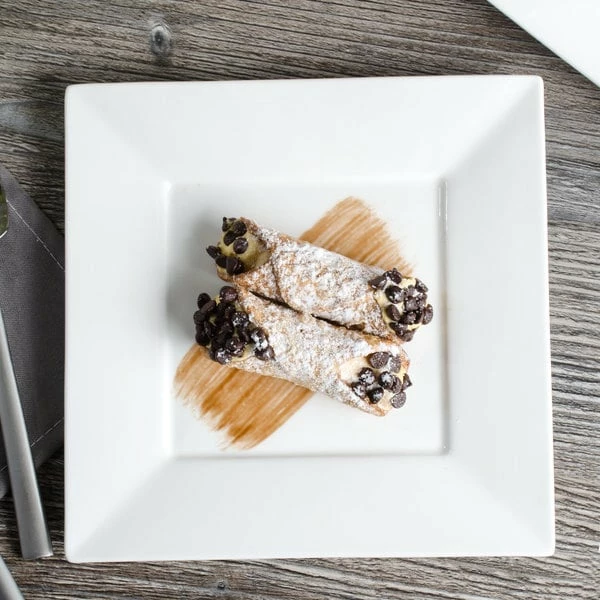 Bon Chef 5000005B Wide Rim 7 1/2" White Bone China Square Plate - 24/Case 1 Bon Chef 5000005B Wide Rim 7 1/2" White Bone China Square Plate - 24/Case