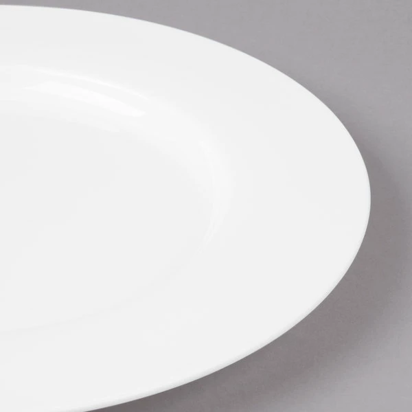 Bon Chef 5000007B Wide Rim 9" White Bone China Salad Plate - 24/Case 5 Bon Chef 5000007B Wide Rim 9" White Bone China Salad Plate - 24/Case - Image 5