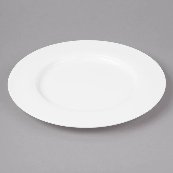 Bon Chef 5000007B Wide Rim 9" White Bone China Salad Plate - 24/Case 3 Bon Chef 5000007B Wide Rim 9" White Bone China Salad Plate - 24/Case - Image 3