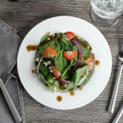 Bon Chef 5000007B Wide Rim 9" White Bone China Salad Plate - 24/Case