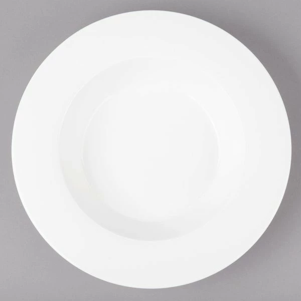 Bon Chef 5000008B Wide Rim 15 Oz. White Bone China Soup Bowl - 24/Case 4 Bon Chef 5000008B Wide Rim 15 Oz. White Bone China Soup Bowl - 24/Case - Image 4