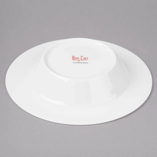 Bon Chef 5000008B Wide Rim 15 Oz. White Bone China Soup Bowl - 24/Case 5 Bon Chef 5000008B Wide Rim 15 Oz. White Bone China Soup Bowl - 24/Case - Image 5