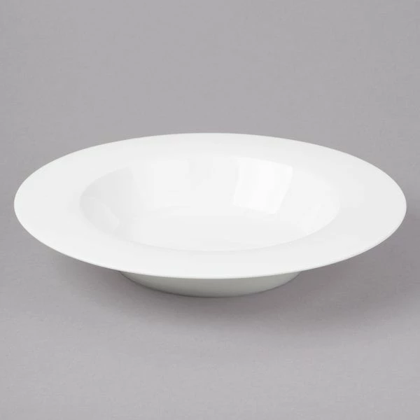 Bon Chef 5000008B Wide Rim 15 Oz. White Bone China Soup Bowl - 24/Case 2 Bon Chef 5000008B Wide Rim 15 Oz. White Bone China Soup Bowl - 24/Case - Image 2