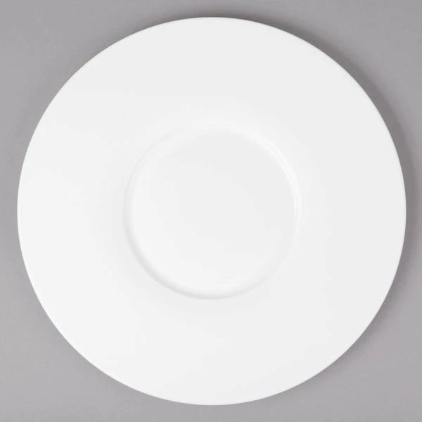 Bon Chef 5000011B Wide Rim 11" White Bone China Plate - 12/Pack 2 Bon Chef 5000011B Wide Rim 11" White Bone China Plate - 12/Pack - Image 2