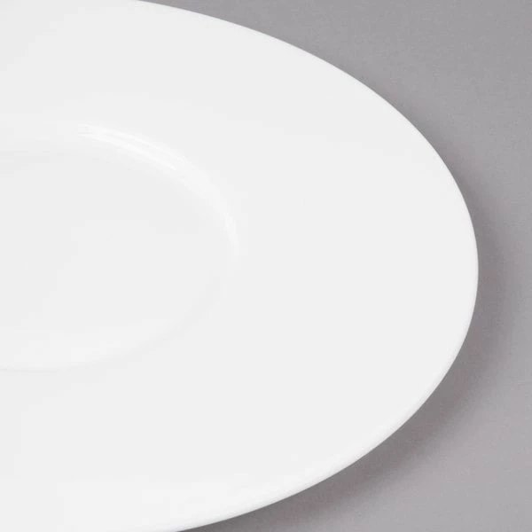 Bon Chef 5000011B Wide Rim 11" White Bone China Plate - 12/Pack 5 Bon Chef 5000011B Wide Rim 11" White Bone China Plate - 12/Pack - Image 5