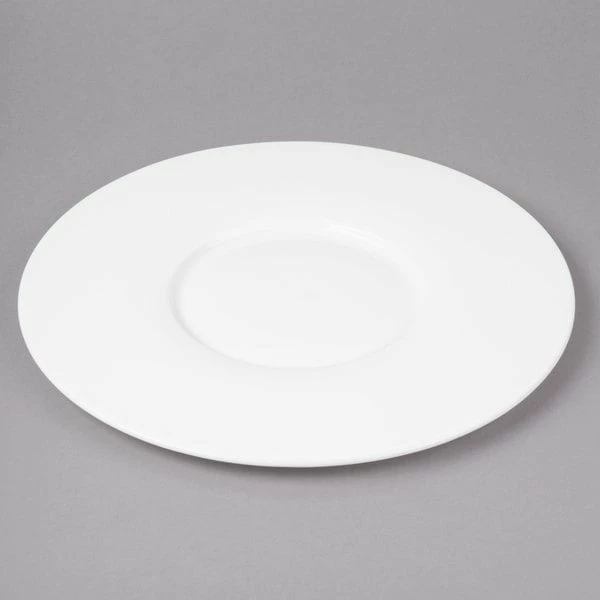 Bon Chef 5000011B Wide Rim 11" White Bone China Plate - 12/Pack 3 Bon Chef 5000011B Wide Rim 11" White Bone China Plate - 12/Pack - Image 3