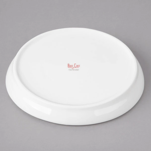 Bon Chef 1500006P Mid Century 6" White Porcelain Saucer - 36/Case 3 Bon Chef 1500006P Mid Century 6" White Porcelain Saucer - 36/Case - Image 3