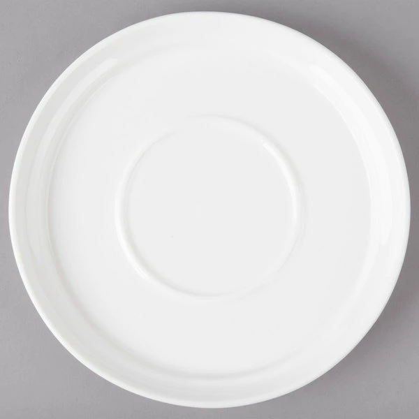 Bon Chef 1500006P Mid Century 6" White Porcelain Saucer - 36/Case 2 Bon Chef 1500006P Mid Century 6" White Porcelain Saucer - 36/Case - Image 2