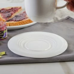 Bon Chef 1000009P Concentrics 6 1/8" White Porcelain Saucer - 36/Case -Rak Porcelain shop 1452404