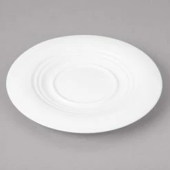 Bon Chef 1000009P Concentrics 6 1/8" White Porcelain Saucer - 36/Case -Rak Porcelain shop 1452481