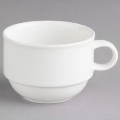 Villeroy & Boch 16-2016-1271 Corpo 7.5 Oz. White Porcelain Stackable Cup - 6/Case 8 Villeroy & Boch 16-2016-1271 Corpo 7.5 Oz. White Porcelain Stackable Cup - 6/Case -Rak Porcelain shop 1460163