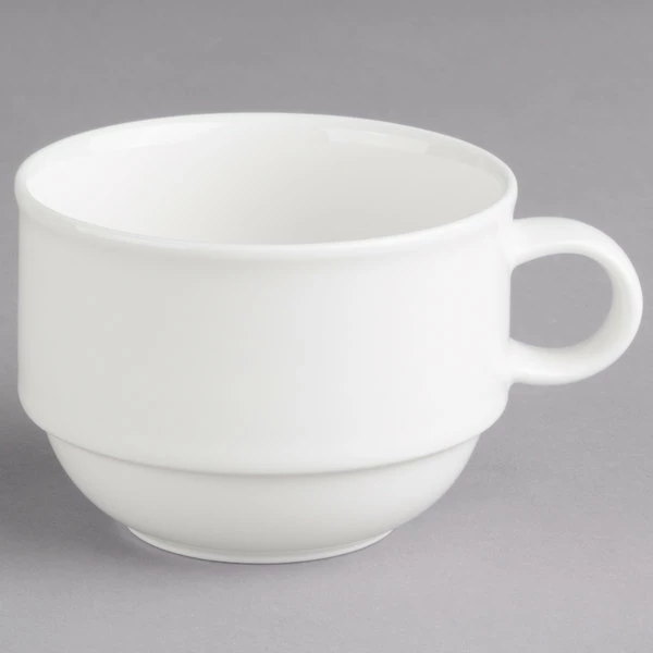 Villeroy & Boch 16-2016-1271 Corpo 7.5 Oz. White Porcelain Stackable Cup - 6/Case 3 Villeroy & Boch 16-2016-1271 Corpo 7.5 Oz. White Porcelain Stackable Cup - 6/Case - Image 3