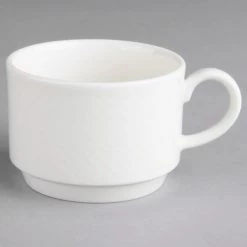 Villeroy & Boch 16-2155-1271 Easy White 7.5 Oz. White Porcelain Stackable Cup - 6/Case -Rak Porcelain shop 1465152