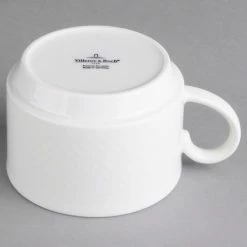 Villeroy & Boch 16-2155-1271 Easy White 7.5 Oz. White Porcelain Stackable Cup - 6/Case -Rak Porcelain shop 1465153